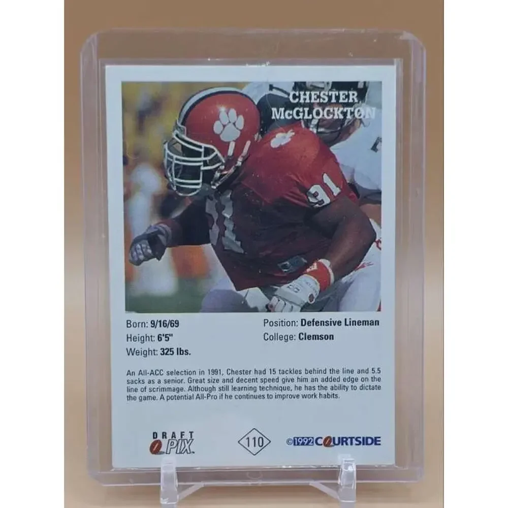 1992 Courtside Draft Pix #110 Chester McGlockton Card